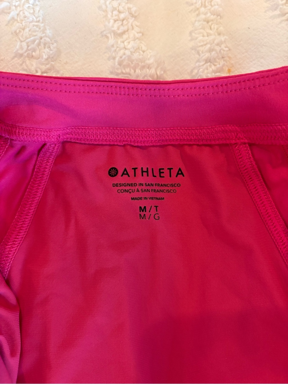 Athleta Long-Sleeve One-Piece Swimsuit in Magenta TALL - Picture 2 of 3